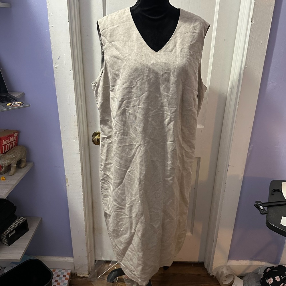 Harve Benard Khaki Tank Dress in 14W